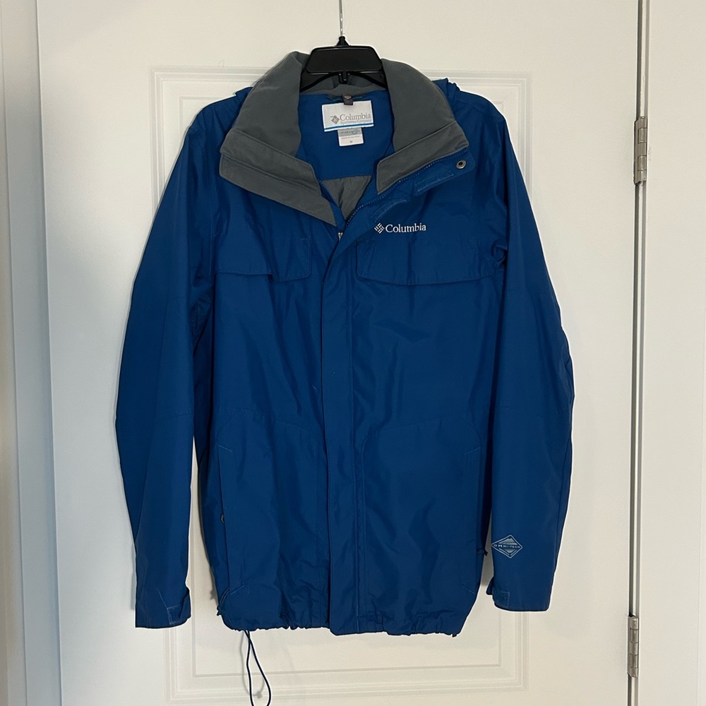 Columbia Blue Raincoat with Detachable Hood (Medium)